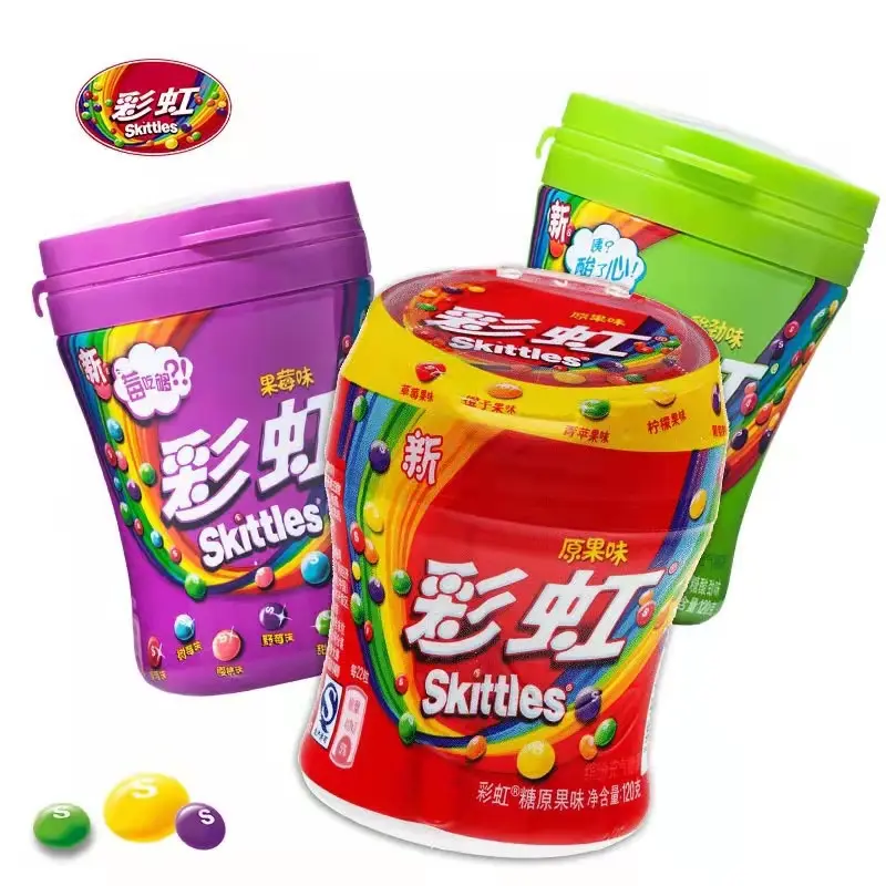 Candy Skittle Candy 120G Groothandel Wonka Candy Zure Patch Kid Hard Snoepjes Sappig Fruit Gom Kegelsnoep