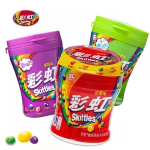 Bonbons Skittle 120g <span class=keywords><strong>en</strong></span> <span class=keywords><strong>gros</strong></span>, bonbons durs, bonbons gélifiés aux fruits succulents Wonka avec forme de boule multicolore et emballage aromatisé aux fruits - Product Image 1