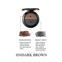 Poudre à sourcils compacte double couleur noire haute pigmentation, résistante à l'eau et longue tenue, personnalisable pour marque privée