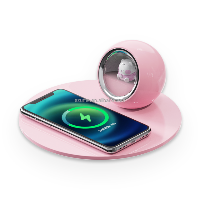 Attractive Pink White Wireless Charger with Fast Charging Smart Night Light Cute Rabbit Duck Design-for Laptop Company Gifts