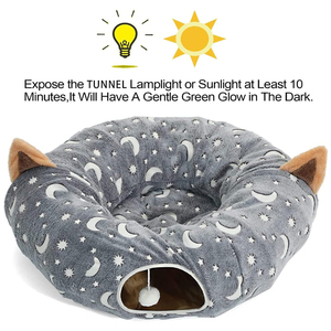 Tunnel pour chat pliable, facile à installer et à ranger, parfait pour encourager les chats timides ou paresseux à être plus actifs - Product Image 5