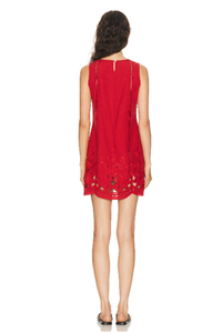 Nuevo Vestido Midi Rojo de Encaje con Cuello Redondo y Hombros Descubiertos sin Mangas para Mujer, Colección Verano 2026 |   Pantalones de Cintura Alta, Corte Ajustado, Estilo Casual, Secado Rápido - Product Image 3