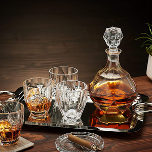 Décanteur rond en verre cristal, pour Whisky, en verre, sans plomb, bon marché - Product Image 3