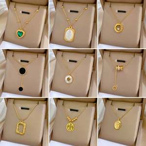 Geometric Animal Real Gold Minimalist Wind Furnace Female Ins Clavicle <b>Chain</b> Trendy Style Necklace Fashion Pendant Necklaces - Product Image 2