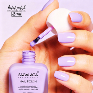 SAGALAGA <span class=keywords><strong>Vernis</strong></span> à ongles respirant Halal <span class=keywords><strong>pour</strong></span> femmes musulmanes, formule perméable à l'eau compatible Wudu, non toxique, pelable, végétalien - Product Image 1