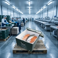 Caisse de transport empilable en plastique PP 4mm 5mm 700x500x300mm pour poissons entiers et fruits de mer, service de découpe disponible pour la vente en gros, OEM ODM disponible