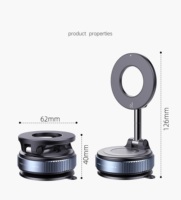2 Alliage Pliable Aimant Fort Magnétique Support de Téléphone Mur de Bureau Voiture Aspiration Pare-Brise Rotation Réglable Aspirateur Adsorption Moun