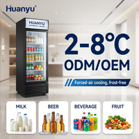 Réfrigérateur commercial vertical à porte vitrée pour boissons, équipement de réfrigération pour la présentation de boissons en magasin