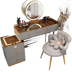 <span class=keywords><strong>Jmo</strong></span> - Tocador Inteligente de Lujo con Carga Inalámbrica |   Tocador para Dormitorio |   Mueble de Maquillaje Multifuncional de Madera Maciza Nórdica Minimalista Moderna - Product Image 5