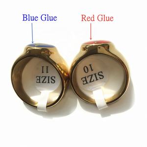 UJBOX da uomo anelli da uomo R726G classico blu rosso smalto massonico gioielli placcati oro fusione in acciaio inossidabile - Product Image 3