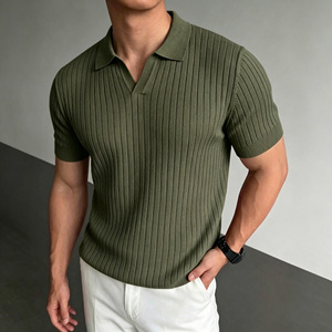 <span class=keywords><strong>Polo</strong></span> in Maglia <span class=keywords><strong>a</strong></span> Costine Premium da Uomo, Maglione Leggero <span class=keywords><strong>a</strong></span> Maniche Corte Testurizzato, Vestibilità Slim Moderna, Maglieria Estiva Smart Casual OEMODM - Product Image 1