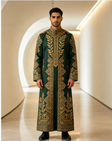 Thobe traditionnel pour homme à col montant, demi-fermeture à quatre boutons, manches longues, imprimé 3D, OEM/ODM, pour affaires, gentleman, soirée urbaine, vente en gros