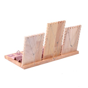 Bamboo Jewelry Display Stand for <b>Earrings</b> Stud <b>Earrings</b> Necklace Ring with Velvet Integral Jewelry Display Stand - Product Image 4