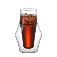 Mug à café en verre borosilicate à double paroi, design minimaliste moderne, couleur unie, usage café 004, pour lait/jus/eau