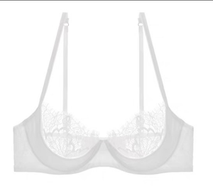 Lencería sexy transfronteriza para mujer, ultrafina, copa 3/4, para busto grande, bordado sólido, ligera, transpirable, con encaje y ligeramente push-up. - Product Image 1