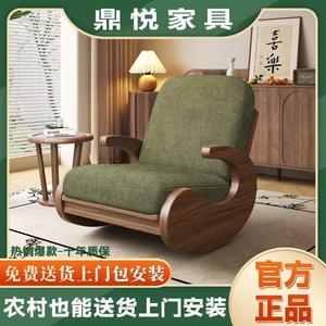 Sillón Reclinable de Madera Maciza Estilo Retro Chino, Sofá Individual para Sala de Estar o Dormitorio - Product Image 5