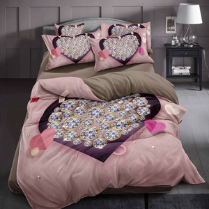 Digital Love Heart Impression Housse de couette Brossé Microfibre Draps de <span class=keywords><strong>lit</strong></span> chauds Draps roses Flamingo 3D Ensembles de literie - Product Image 2
