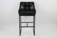 Tabouret de bar fixe moderne et robuste en similicuir PU avec repose-pieds, écologique et durable pour la maison, les bars, la salle à manger et l'hôtellerie