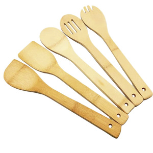 Ensemble <span class=keywords><strong>de</strong></span> spatules en bambou pour la <span class=keywords><strong>cuisine</strong></span>, écologiques, durables, naturels, multifonctions, cinq pièces, ustensiles <span class=keywords><strong>de</strong></span> <span class=keywords><strong>cuisine</strong></span>, sans danger pour les aliments - Product Image 1