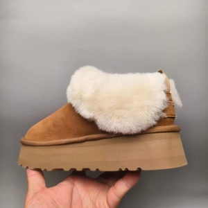 Botas de nieve de invierno para mujer, mocasines de punta redonda de alta calidad, zapatos de mujer con suela gruesa de lana que aumentan la altura, zapatos de algodón - Product Image 6