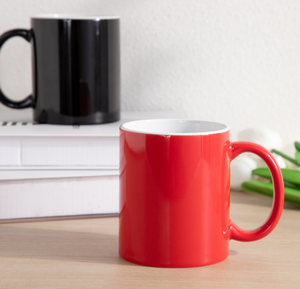Mug à sublimation droit rouge et noir à l'extérieur, blanc à l'intérieur, avec logo personnalisé, transfert thermique, cadeau promotionnel, vente en gros pour supermarchés - Product Image 5