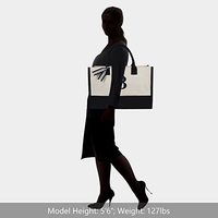 Sac fourre-tout personnalisé en toile avec initiales, fermeture éclair, cadeau d'été, broderie monogramme Ruth, doublure en PVC de 7 pouces