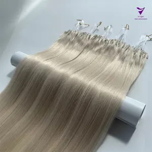 Human Leading Brand Very Popular Hand Braided Feather Hair H6 New Product IF2 Remy Russian Hair Nano Ring Hair Extensions