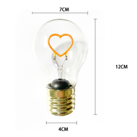Lampe de nuit à fil de tungstène rechargeable par USB avec motif personnalisé, ampoule LED, éclairage nocturne, ampoules 3D pour la décoration des fêtes