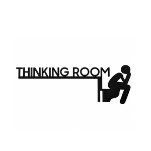Metal Thinking Room Sign Black <b>Wall</b> Decor Bathroom Door Lintel Home Decor Hanging Item - Product Image 2