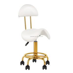 Silla Giratoria de Salón con Respaldo de Pétalos Rosados, Altura Ajustable, Base y Ruedas Doradas para Salón de Belleza y Sala de Maquillaje de Luxmars - Product Image 4