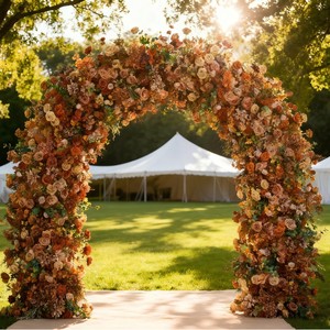<span class=keywords><strong>Arco</strong></span> Floreale Marrone Vintage Europeo a Forma di U, Decorazione per Matrimoni e Feste, Supporto per Fiori Artificiali - Product Image 4