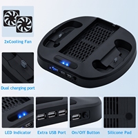 Estación de soporte de carga Vertical con ventilador de refrigeración para consola Xbox Series S, con puertos USB adicionales, controlador Xbox Series S