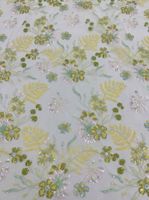 Tissu en maille légère et douce avec broderie florale perlée et sequins – Respirant et anti-boulochage pour robes de mariée féminines