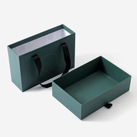 Boîte-cadeau d'emballage de papier de carton recyclable rigide dur imprimé de logo personnalisé écologique poignée de ruban pour éponge de chaussettes