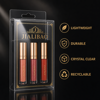 Boîte d'emballage cosmétique en plastique PET hautement transparente, boîte de présentation pliable de luxe pour cils, rouge à lèvres, maquillage