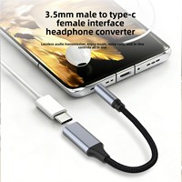 Adaptateur casque analogique 3,5 mm vers Type-C femelle (cuivre) pour smartphones, tablettes et ordinateurs