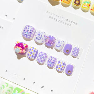 Newby haute qualité Nail Art 12 pièces/boîte mignon dessin animé enfants acrylique presse <span class=keywords><strong>sur</strong></span> <span class=keywords><strong>les</strong></span> <span class=keywords><strong>ongles</strong></span> en gros prêt à 5D porter des <span class=keywords><strong>ongles</strong></span> - Product Image 4