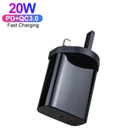 Chargeur USB C 20W Type C & USB a Double Adaptateur pour iPhone 15 14 13 12 Charge Rapide Prise UK CE ROHS