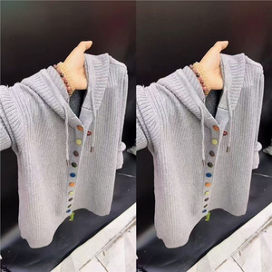 Nouveaux pulls <span class=keywords><strong>cardigan</strong></span> rayés pour femmes 2026, pull en tricot à manches longues - Product Image 6