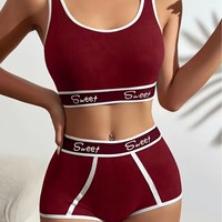 Ensemble de lingerie sport respirant pour femmes, soutien-gorge push-up et culotte, sans couture, confort et maintien améliorés, tendance, pour tous les jours