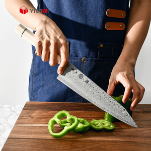 Yieryi mejor HOJA DE Damasco genuina mango blanco cuchillo de cocina hecho a mano chefs japoneses Kiritsuke cuchillo con caja de regalo - Product Image 5
