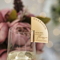 Marqueurs de verres personnalisés en acrylique miroir, étiquettes de nom pour verres à cocktail avec logo personnalisé, décorations simples pour table de mariage, banquet ou fête