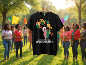 T-shirt per la Giornata Internazionale della Donna, da donna, a maniche corte, girocollo, stampa digitale, 100% cotone jersey, casual, per tutte le stagioni - Product Image 2