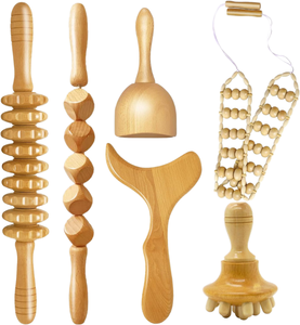 Massaggiatore 3-in-1 per <span class=keywords><strong>Scolpire</strong></span> il Corpo e Drenaggio Linfatico, Kit per Madroterapia, Strumenti per Massaggio in Legno con Supporto a Parete - Product Image 1