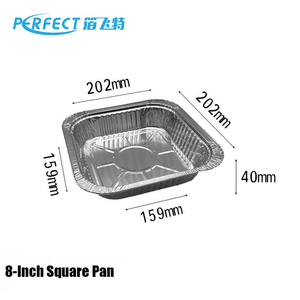 Chất lượng cao dùng một lần NHÔM VUÔNG Khay giấy 202*202*40 mét container Box với lò nướng tấm - Product Image 1