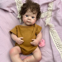 Poupée Reborn en Silicone Bettie de 20 Pouces avec Peau Réaliste Veinée, Yeux Ouverts, Cheveux Bouclés – Cadeau Idéal pour Enfants, Jeu, Art et Exposition
