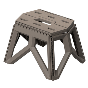 Gray Lightweight Plastic Folding Stool with <strong>Casters</strong> Height Adjustable Travel Camping Seat Portable <strong>Ottoman</strong> - Product Image 1