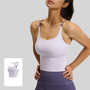 Sujetador deportivo de yoga para <span class=keywords><strong>mujer</strong></span>, de espalda cruzada, de secado rápido, suave y de alta elasticidad, ideal para gimnasio, entrenamiento y actividades deportivas. - Product Image 3