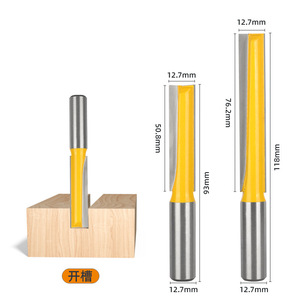 Yellow Extended Bottom Cleaning <b>Cutter</b> 12x12x50 12x12x76 Two Piece Set For Woodworking Milling And Keyhole Grooving - Product Image 3