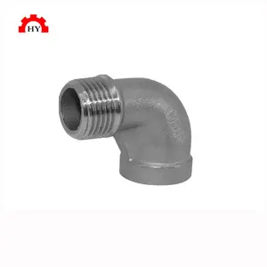 1D 1.5D stainless steel galvanized 304 stainless steel grade 90 degree male and female threaded elbow